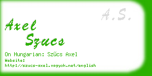 axel szucs business card